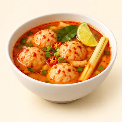 Ilustrasi Pentol Kuah Tom Yum